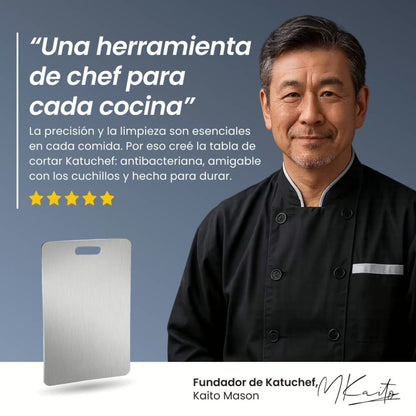 Tabla de cortar de titanio 100% puro: No más microplásticos y bacterias